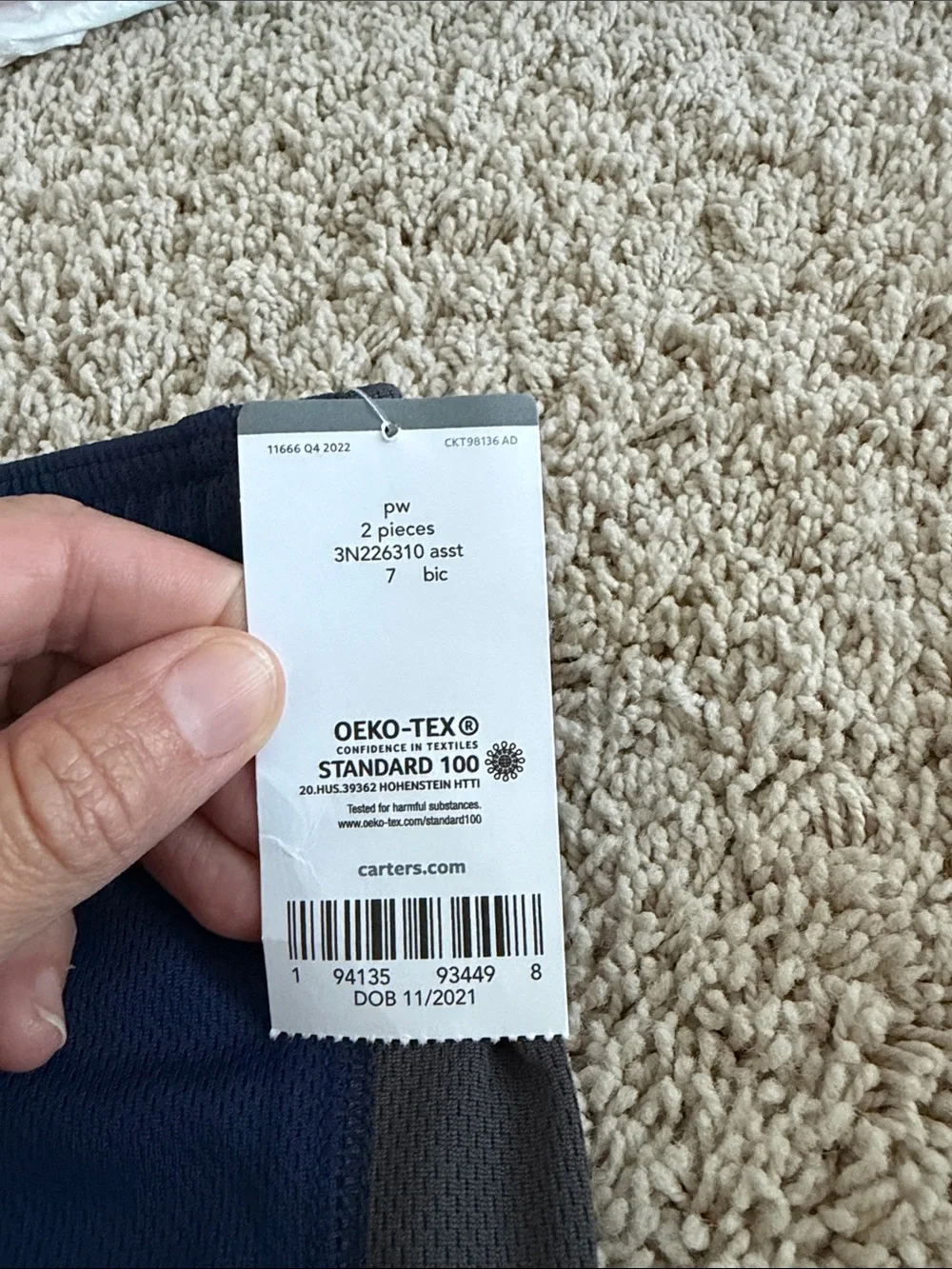 NWT Carter's Navy and Gray Boys Mesh Athletic Shorts size 7